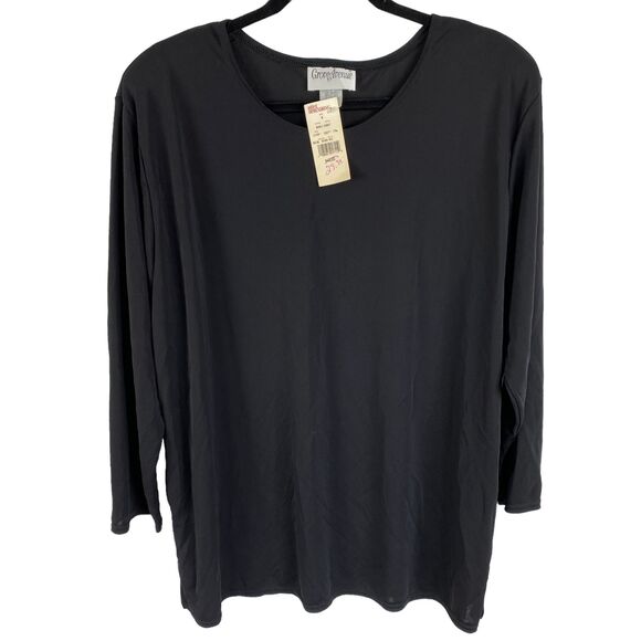 Grove Avenue Added Dimensions Tunic Top Blouse Size Medium Black NEW - Picture 1 of 2